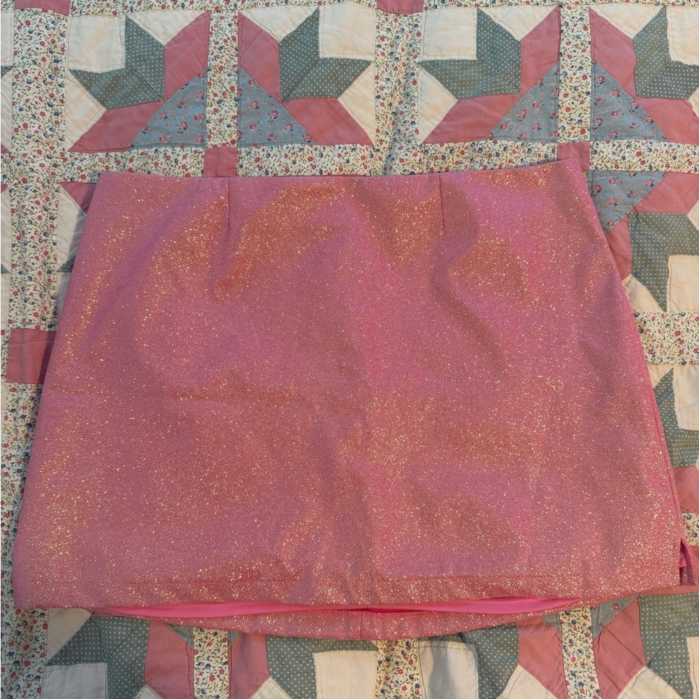 Sugar Thrills Glittery Pink Mini Skirt Dollskill